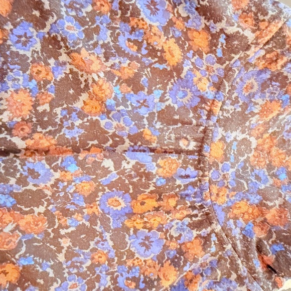 Veronica Beard Greta Blue and Brown Floral Mini Dress - Picture 3 of 13